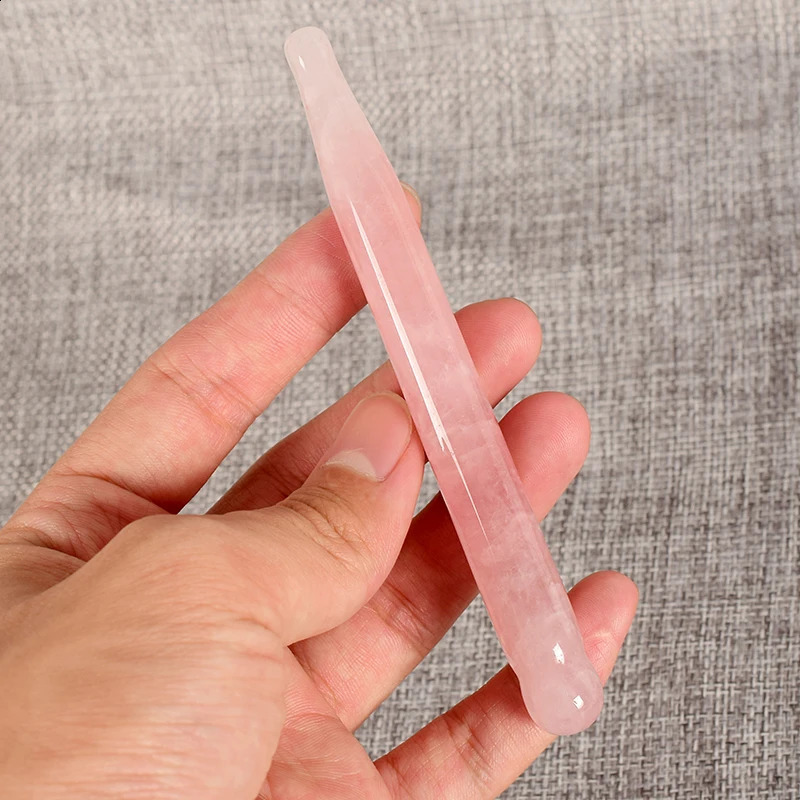 2Pcs Massage Eye Sticker Natural Rose Quartz Face Body Crystal Mineral Stone Massager Health Skin Care Gua Sha Tool Wand 250418