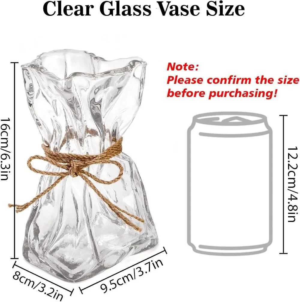 6 inch small glass vase irregular transparent vase suitable for center table interior table decoration modern art deco vase C251124