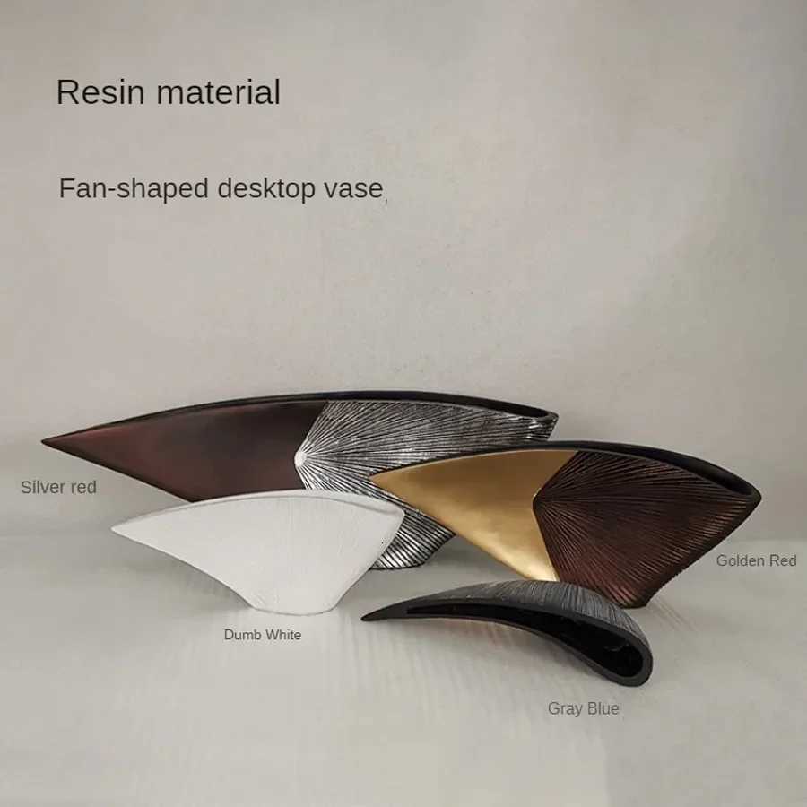 Modern Art Ornaments Luxury Living Room Resin Vase Model Creative Dried Flower Vase Simulated Floral Tabletop Home Decoration C251124