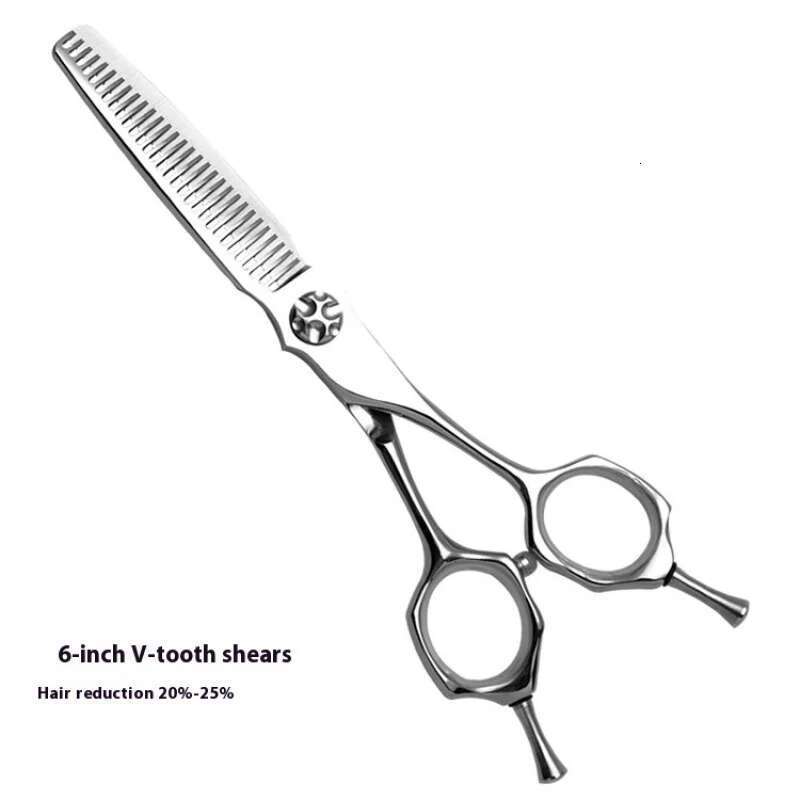 Japan440C 6-Inch Salon Barber High-end Professional Hairdressing Straight Thinning Shear Hair Scissors
