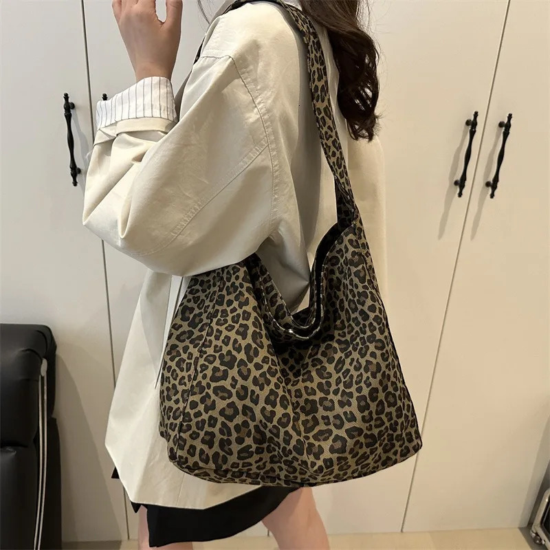 Retro Leopard Print Armpit Bag Womens Lazy Style Versatile Portable Shoulder Bag Large Capacity Shopping Messenger Bag 251124 - view 5