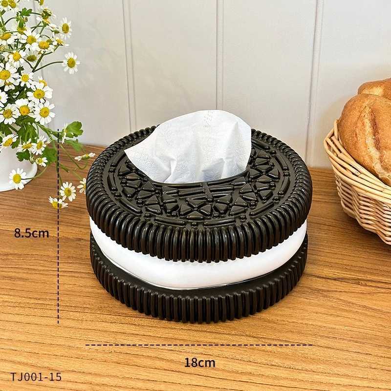 Creative Minimalist Oreo-Inspired Tissue Box Home Decor Tissue Case Bedroom Desktop Stylish Decorative Paper DispenserM251124