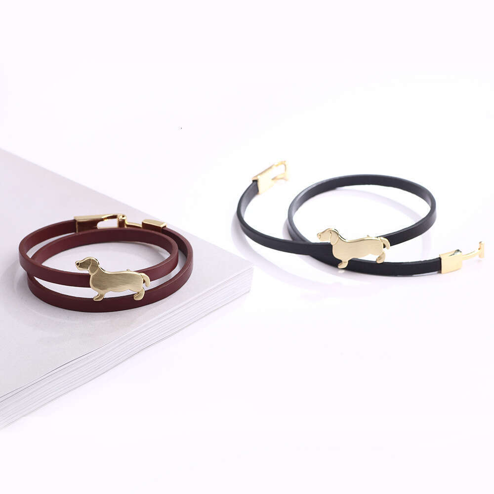 Qino Boutique Women's Leather Simple and Versatile Student Creative Handicraft Alloy Bracelet