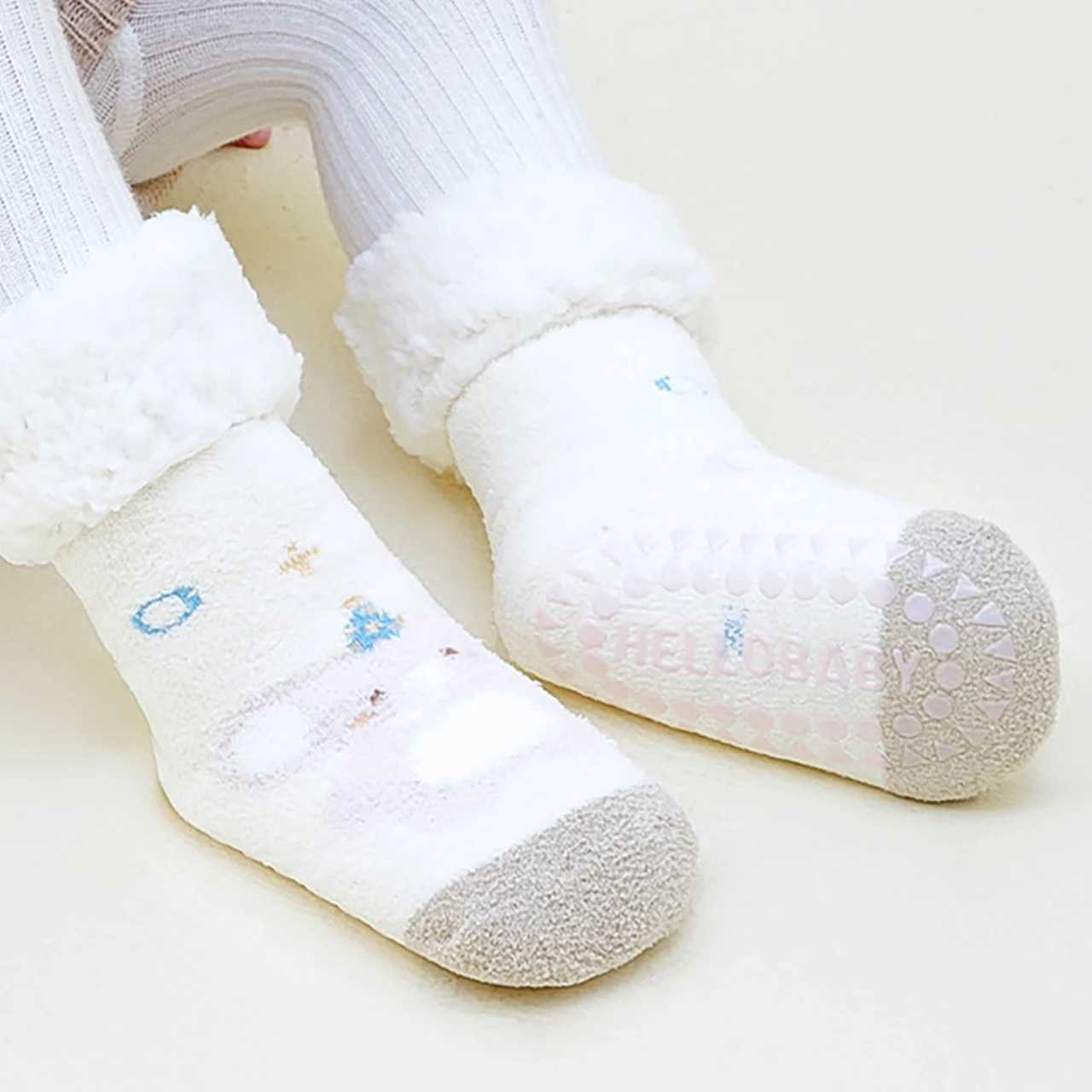 Baby Plush Socks Thick Fleece Thermal Footwear Winter Warm Terry Mid Tube Sock 0-4Year Boys Girls Kids Loose Mouth Floor Boots G251124