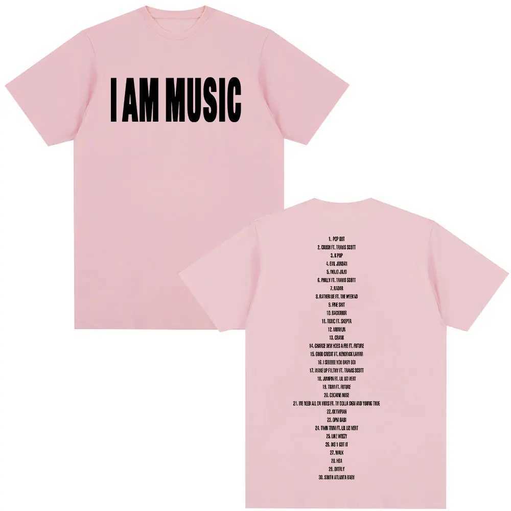 Playboi Carti I AM MUSIC new album 2025 T-shirt mens retro fashion short Sve T-shirt cotton casual oversized T-shirt top w250424