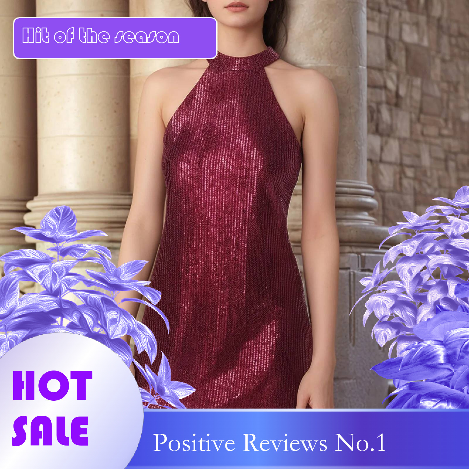 Dongdumaoyi Women S Sleeveless Neck Sexy Dress Elegant Casual Summer Midi Wedding Dresses For Guests Red Sequin