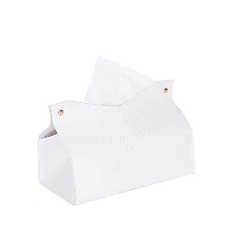 Nordic Style Leather Car Tissue Box - Creative Space-Saving Multi-Purpose Tissue Storage Holder for Living Room Kitchen VehicleM251124