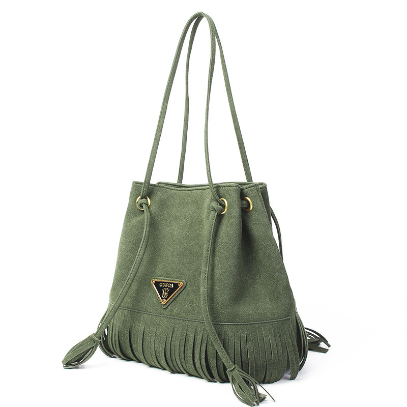 Women S Autumn And Winter New Bag With Niche Design Tassel Tote Casual Versatile High End Frosted Leather Shoulder Bag Trendy Tote Bag