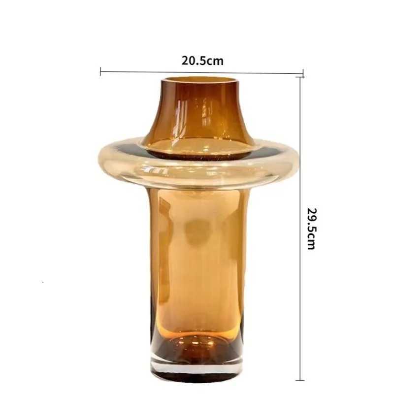 Luxury Artistic Vintage Glass Vases Creative Clear Handmade Oval Flower Planters Smooth Modern Simple Personal Home Decor C251124