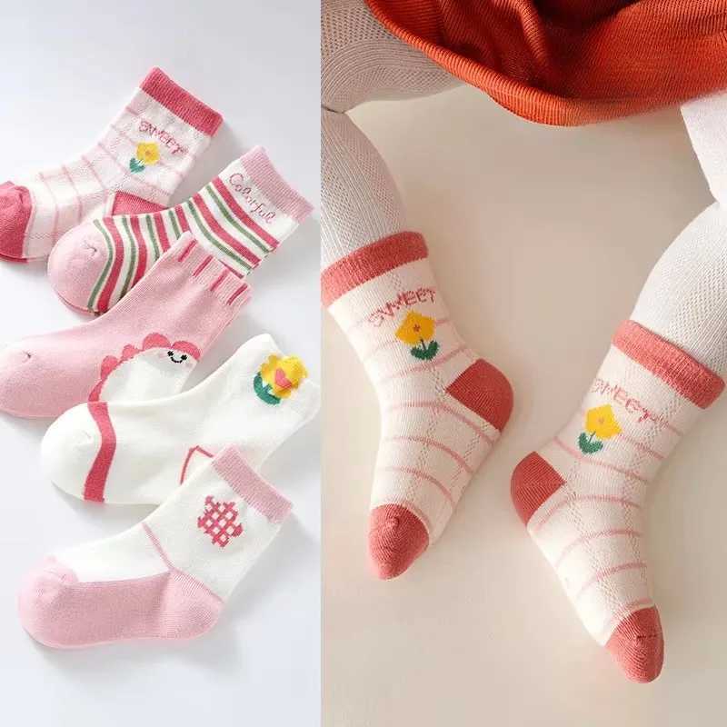 5 Pairs Autumn Winter New STYle CHIldrens SOCKS Mid-high Long Dinosaur Design Boys Girls Baby SOCKS G251124