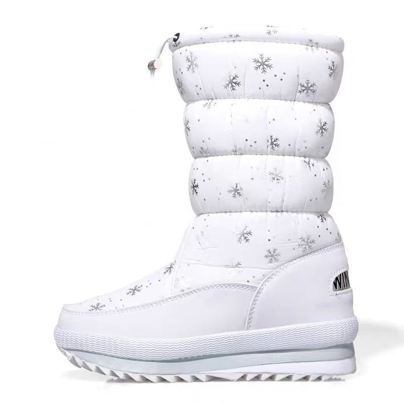 2025 designer In-stock winter thickened and warm women's multi-color snow boots Northeast China fleece-lined non-slip high-top women's cotto
