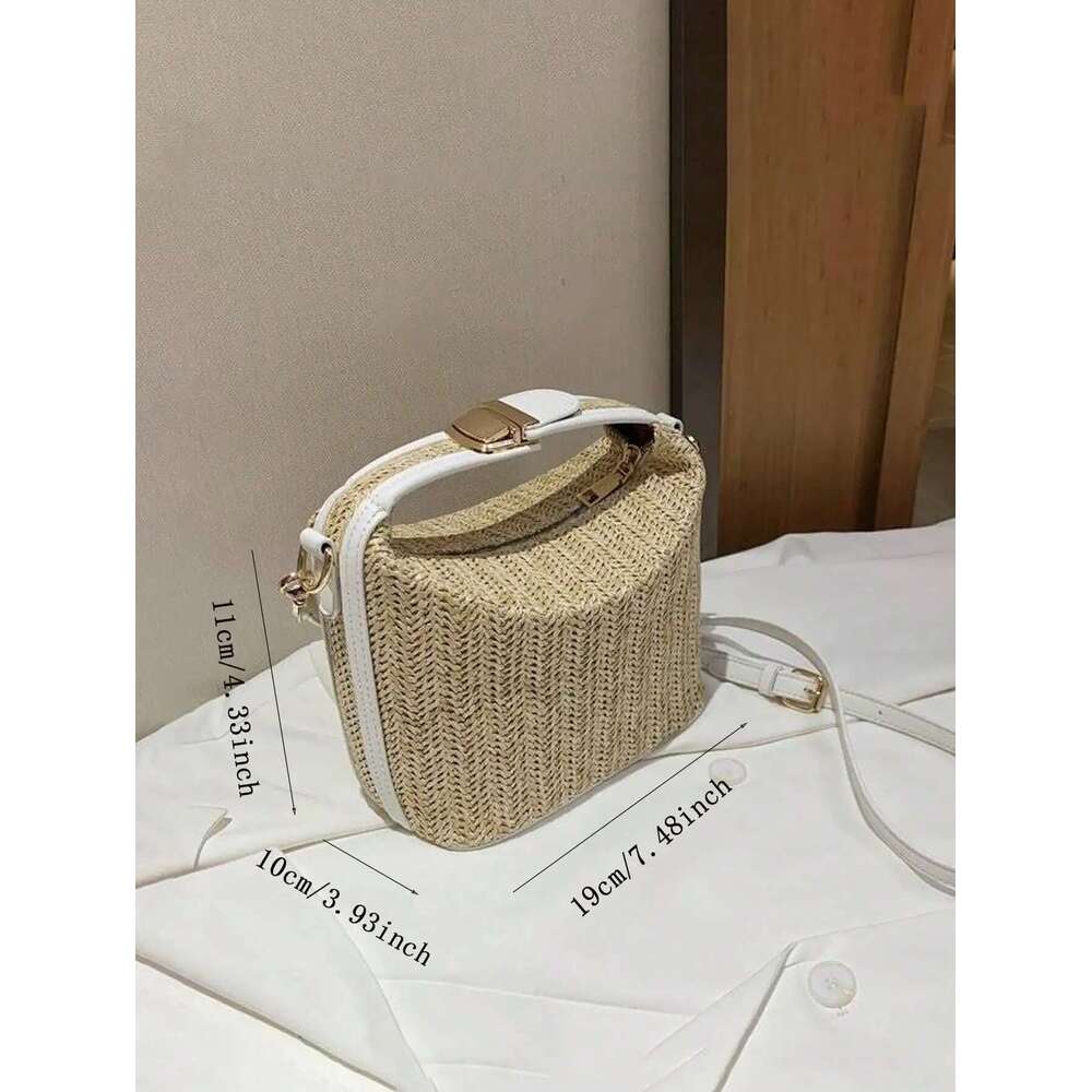 2024 Summer New Grass Weaving Small Casual Women's Handheld One Shoulder Crossbody Bag