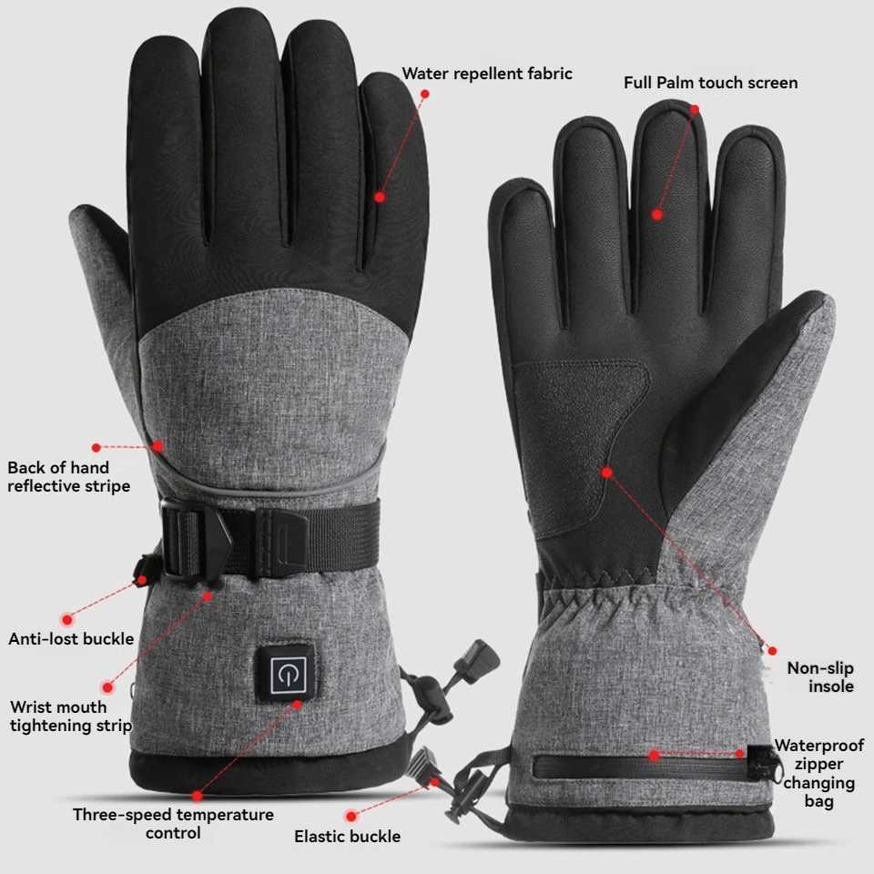 LOOGDEEL Heating Hand Warmer Electric Thermal Gloves Waterproof Snowboard Cycling Motorcycle Bicycle Ski Outdoor Winter Gloves G251124