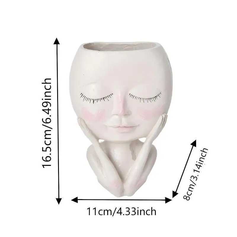 1 Girl Face Vase Creative Home Decoration Balcony Living Room Decoration Ornaments Christmas Gifts Thanksgiving Gifts C251124