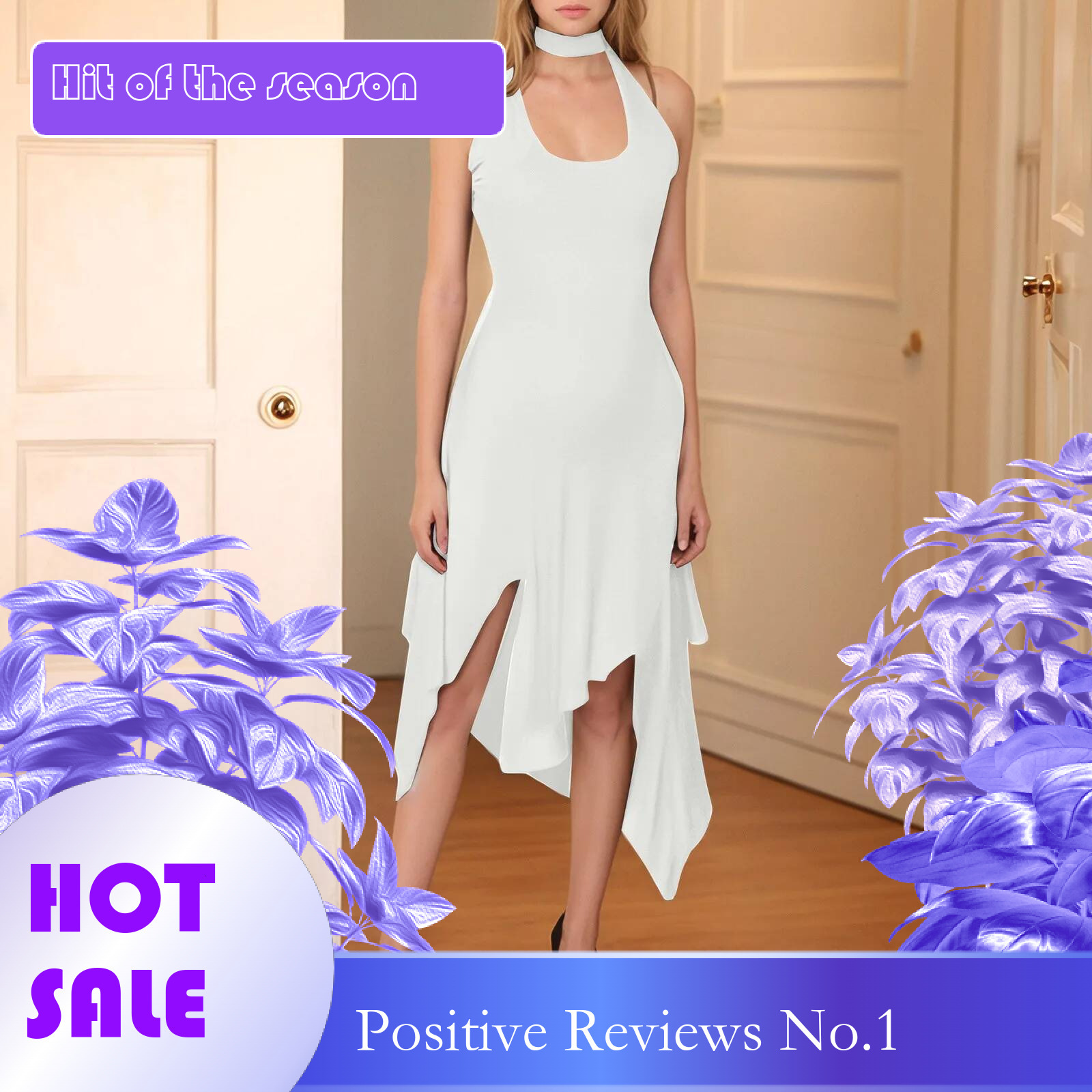 Dongdumaoyi Y K Mini Dress Women Backless Halter Irregular Hem Sexy Vintage Spice Girl Party Dresses Ruffled