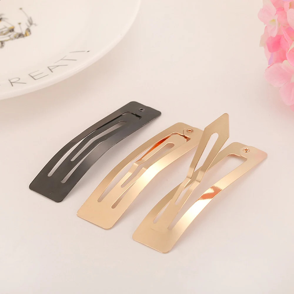 100pcs Stock Rectangle Snap BB Hair Clip 5cm 6cm 7cm 8cm Silver Gold Black Barrettes DIY Hair Pin Headwear Girls Hairgrip 250417
