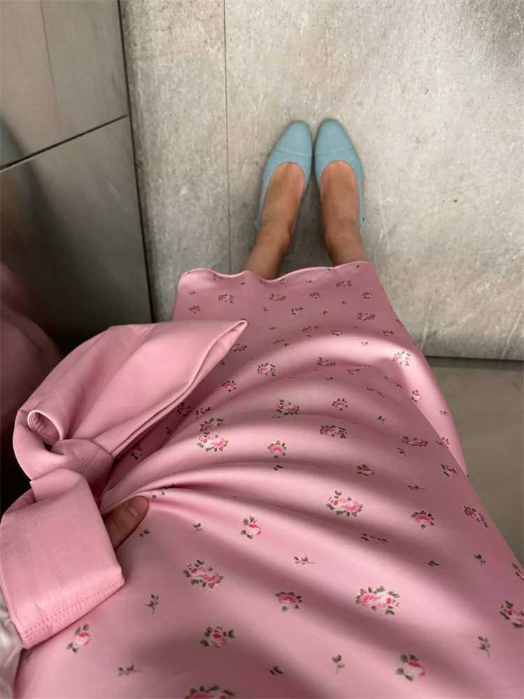 Tossy Summer Printed Fashion Long Skirt for Women High Waist Contrast Patchwork Ultra Thin Elegant Party Style Women Y2k Maxi Skirt M250424