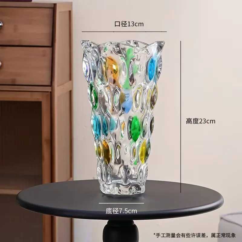 Vase Arrangement Living Room Flower Arrangement Glass Transparent Vase 2025 New High-level Luxury Desktop Decorative Vase C251124