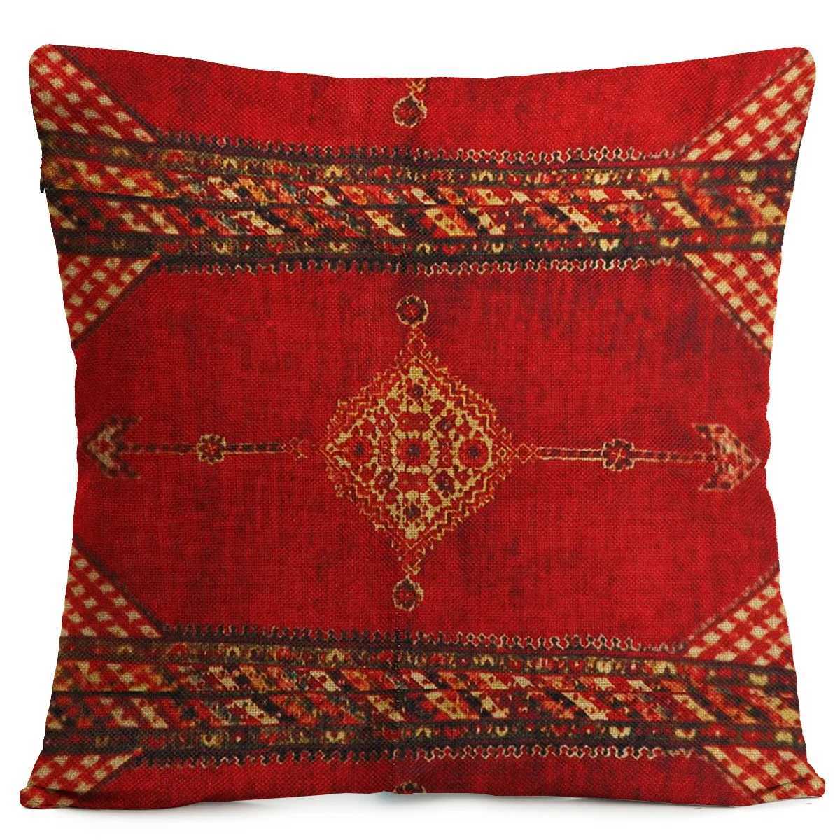 Retro Persian geometric patterns throw pillow cover with short plush print for living room sofa decoration cushion cover G251124
