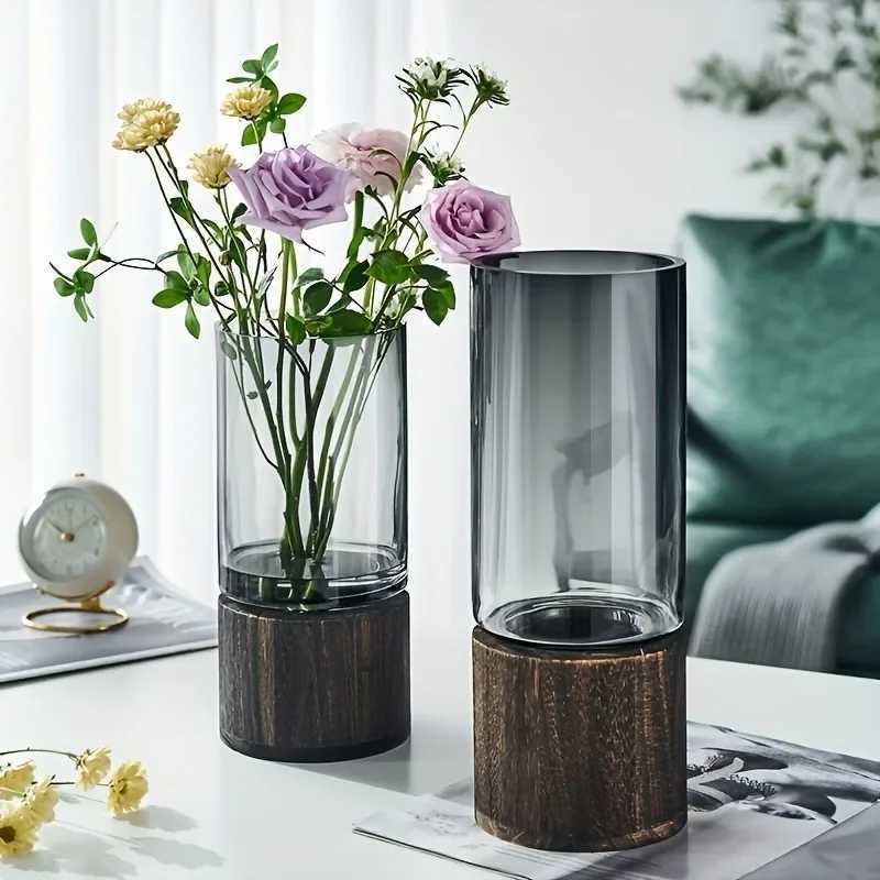 Light Luxury Simple Retro Vase Decoration Creative Primary Color Glass Water Nourishing Vase Living Room Table Decoration C251124