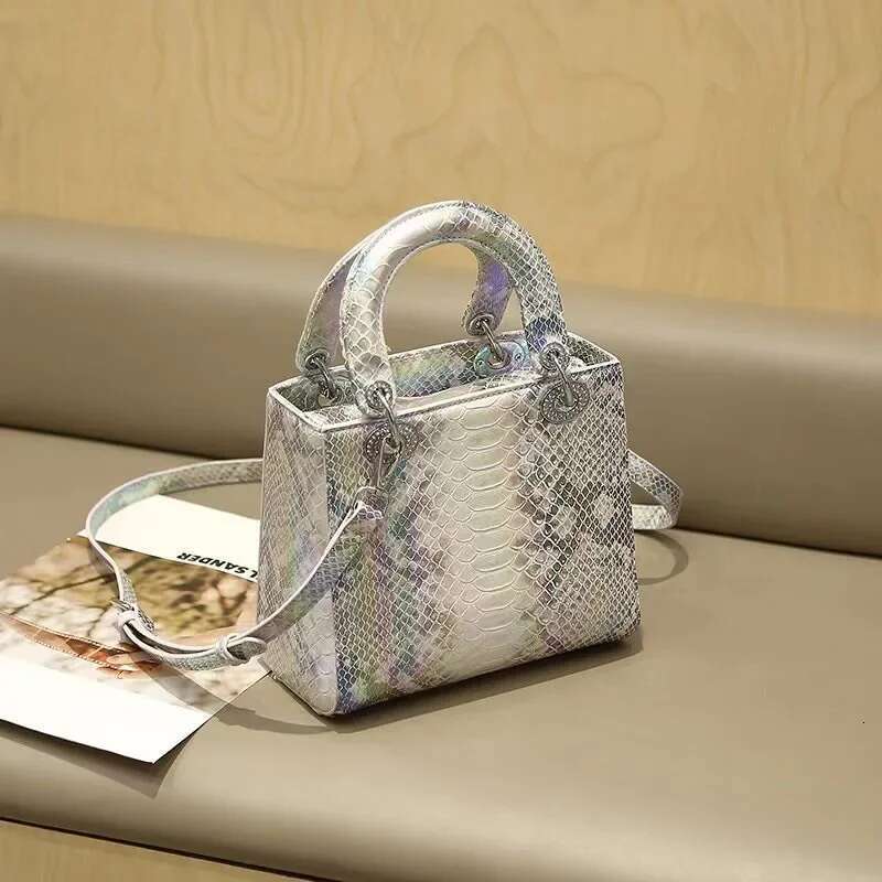 2024 New Fashionable Genuine Crocodile Snake Pattern Soft Leather Handbag Women's Small Wedding Crossbody Bag