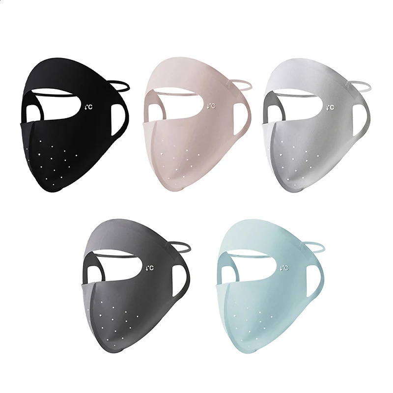 Sunscreen Mask Traceless Women Facekini Ice Silk Anti-ultraviolet Summer Breathable Thin Cover Whole Face UV Protection Mask 250424