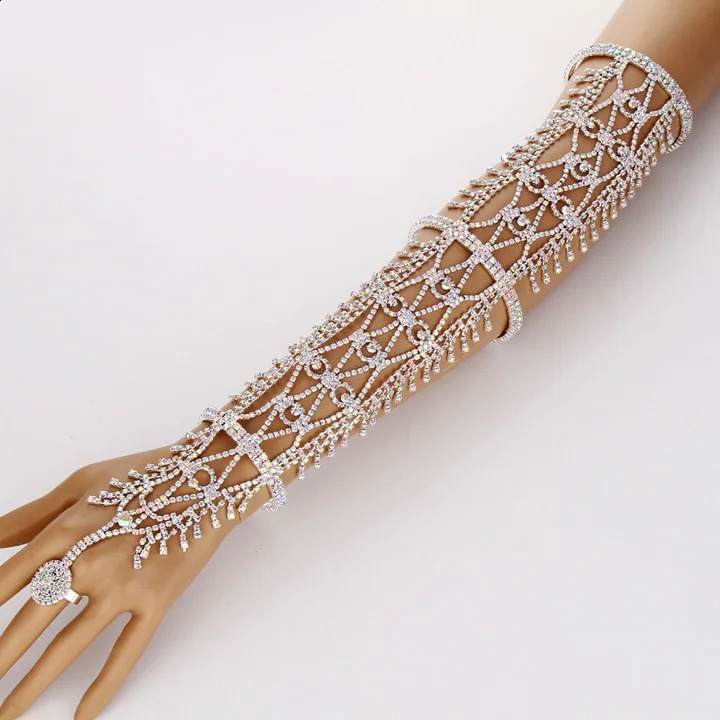 belly dance Arm Hand Chain Cuff Ring Copper Bracelet Belly Dancer Jewelry 250417