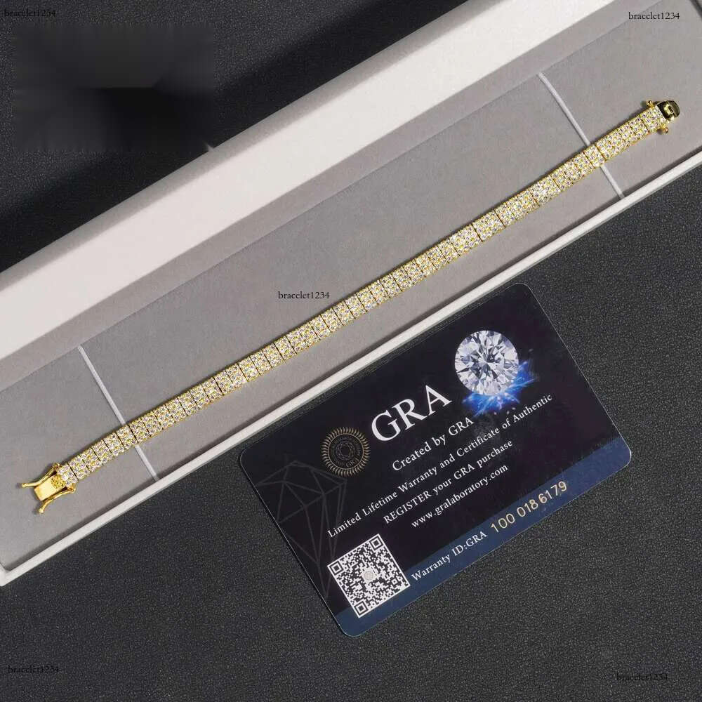 New Arrival 2 Rows 3 Rows Tennis Bracelets Sterg Sier Jewelry Fashion Iced Out Moissanite Bracelet for Men and Women