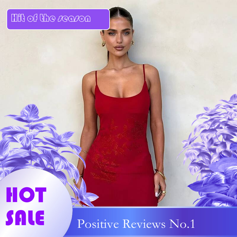 Dongdumaoyi Townlike Hot Diamond Backless Nightclub Sexy Party Dress Women Spaghetti Strap Mini Summer Slim Bodycon Dresses