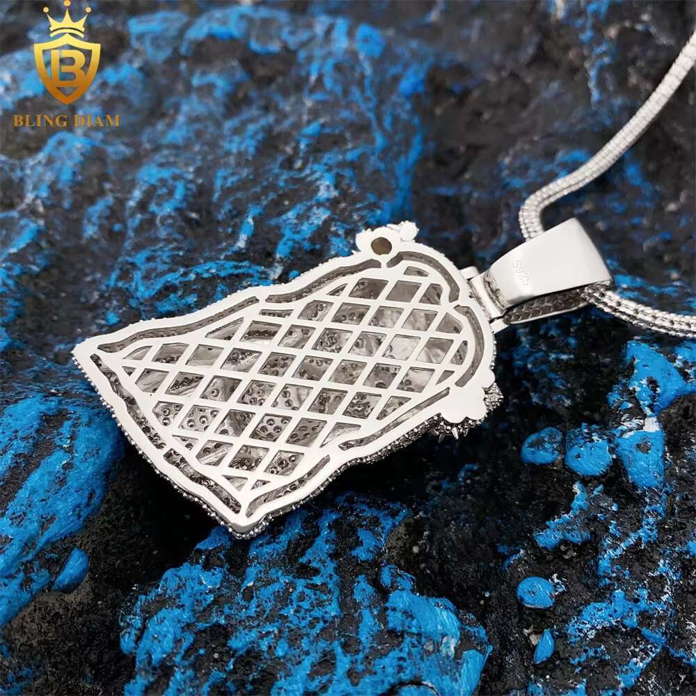 Blingdiam Hip Hop Jewelry Jesus Pendant Iced Out Pear Shape Diamond Vvs Moissanite 925 Sterling Silver Ready to Ship