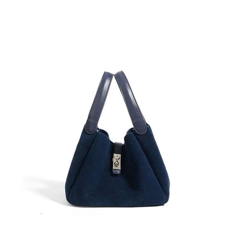 Cowhide Leather Women Tote Fashion Basket Bucket Suede Shouder Crossbody Bag Handbag New Year Gift 2025