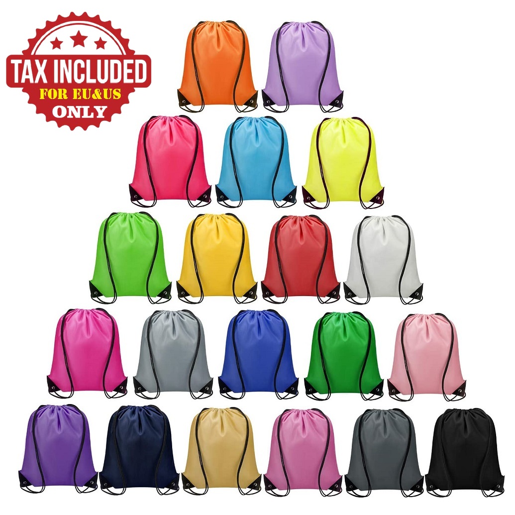 Blank Drawstring Backpack Cinch Bags Kids Nylon Draw String Bags Pack for DIY Sublimation Blanks