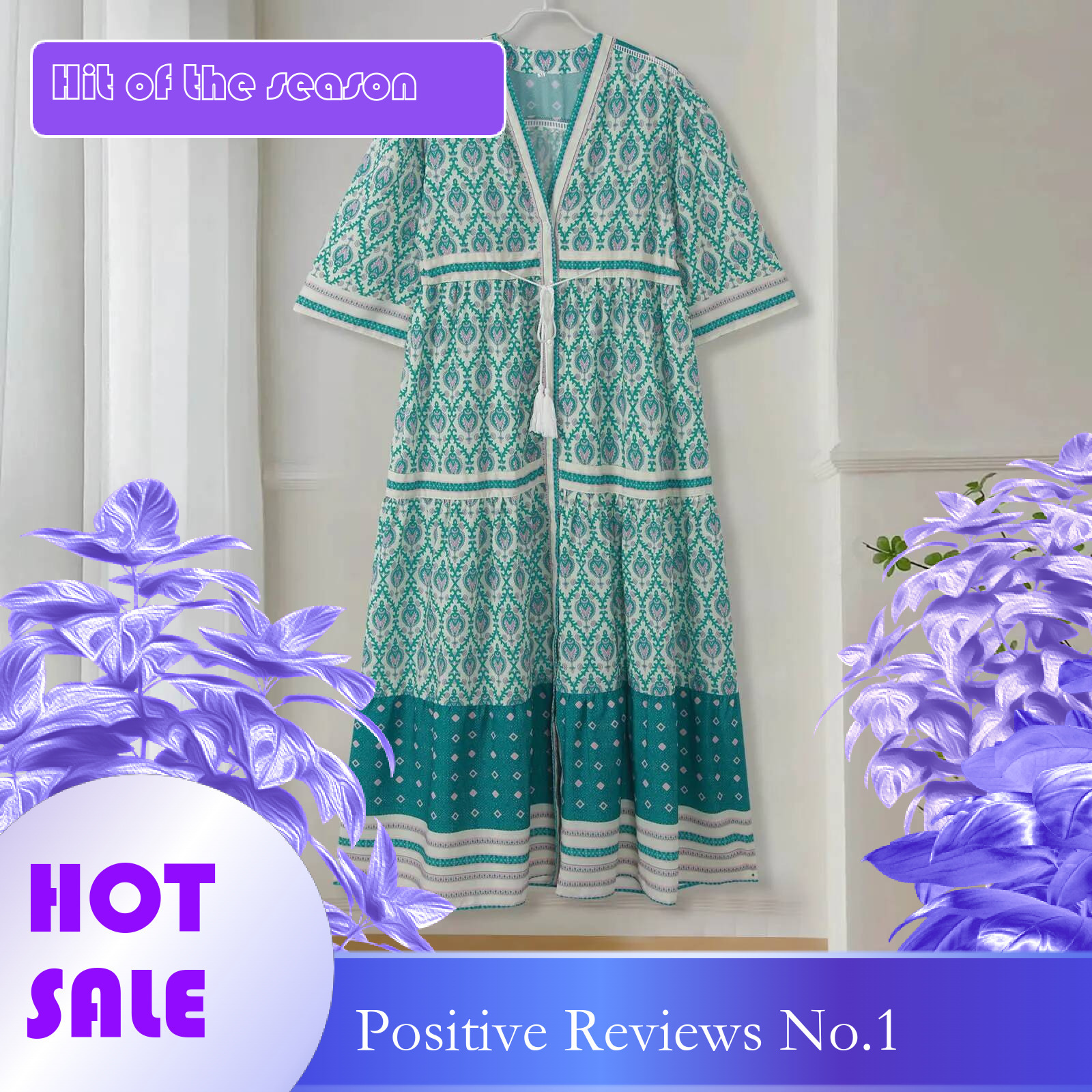 Dongdumaoyi Vintage Chic Fashion Boho Maxi Dresses Women Floral Print V Neck Rayon Cotton Bohemian Ladies Neck Tassel Summer Beach Dress