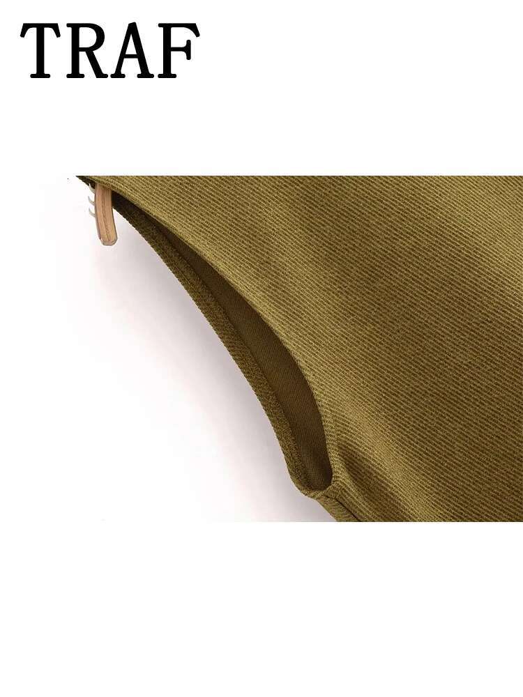 TRAF Woman Dress Sleeveless Ruched Long For Women 2025 Spring Midi Fitted Elegant Party Dresses