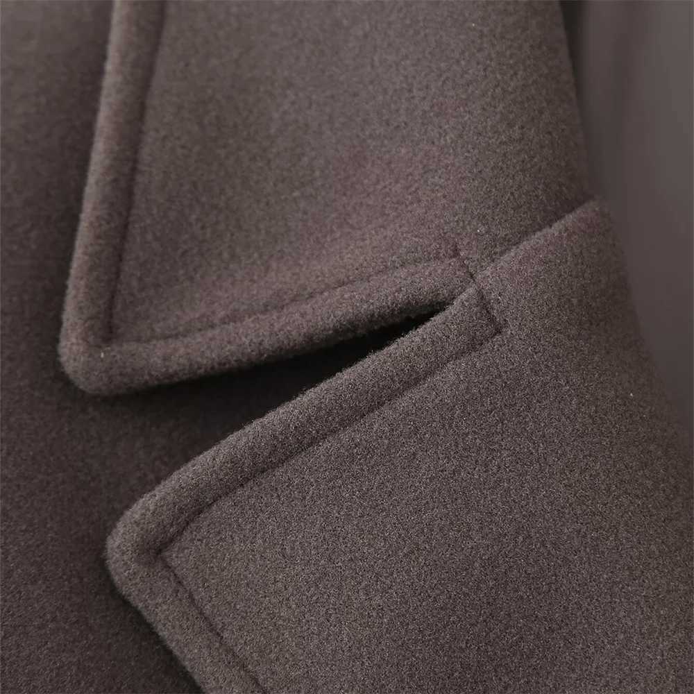 Autumn New Womens European and American Style Fashion Niche Double breasted Woolen Jacket Coat J251124