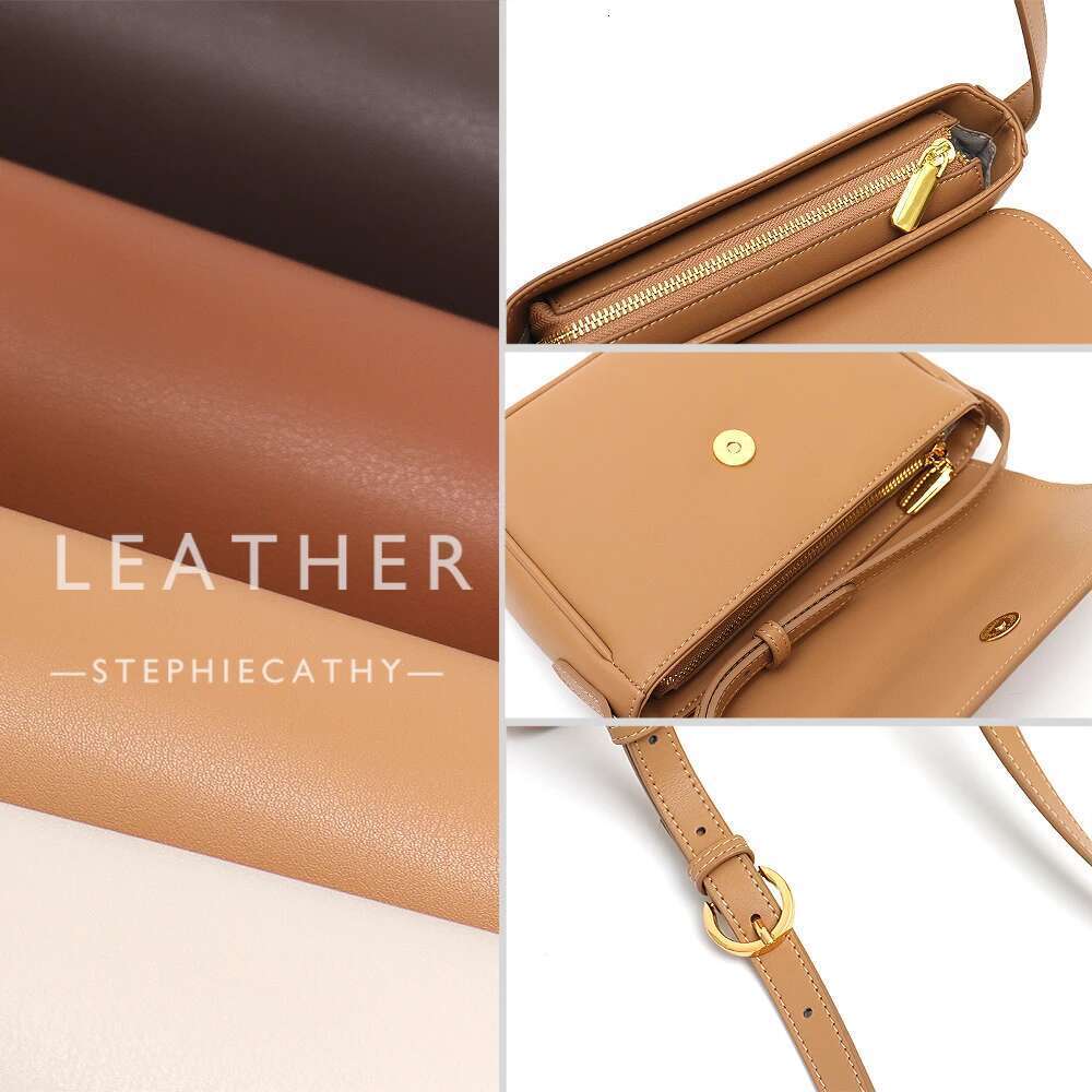 SC Genuine Leather Messenger Bags Women Fashion Brand Design Simple Solid Color Flap Shoulder Handbags Daily Small Sg Purse
