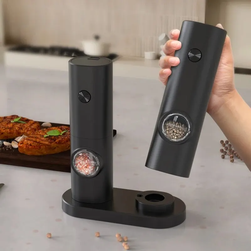 Electric Salt and Pepper Grinder USB Rechargeable Adjustable Grain Beans Spice Mills Kitchen Blender Smash Machine