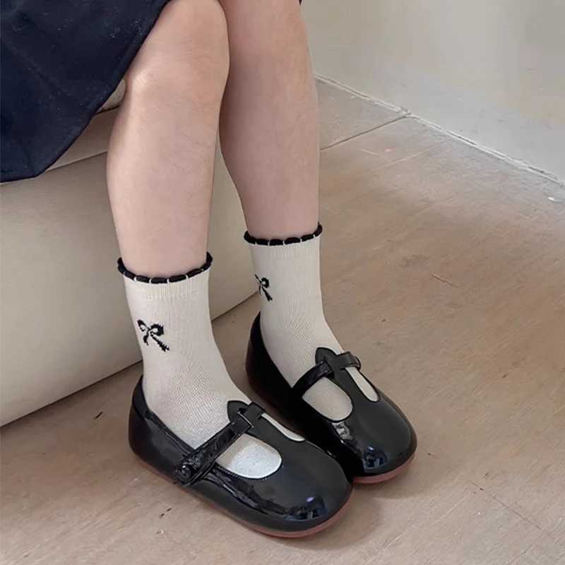 4Pairs Embroidery Bow Socks 3-14Year Girls Polka Dot Stockings Spring Autumn Children Middle Tube Sock Baby Kids Cotton Footwear G251124