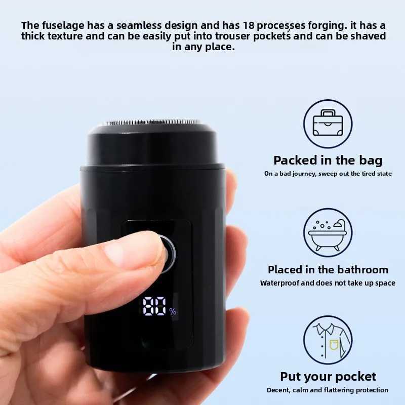 Shaver USB charging mini electric razor for men portable small flying saucer head beard trimmer L251124