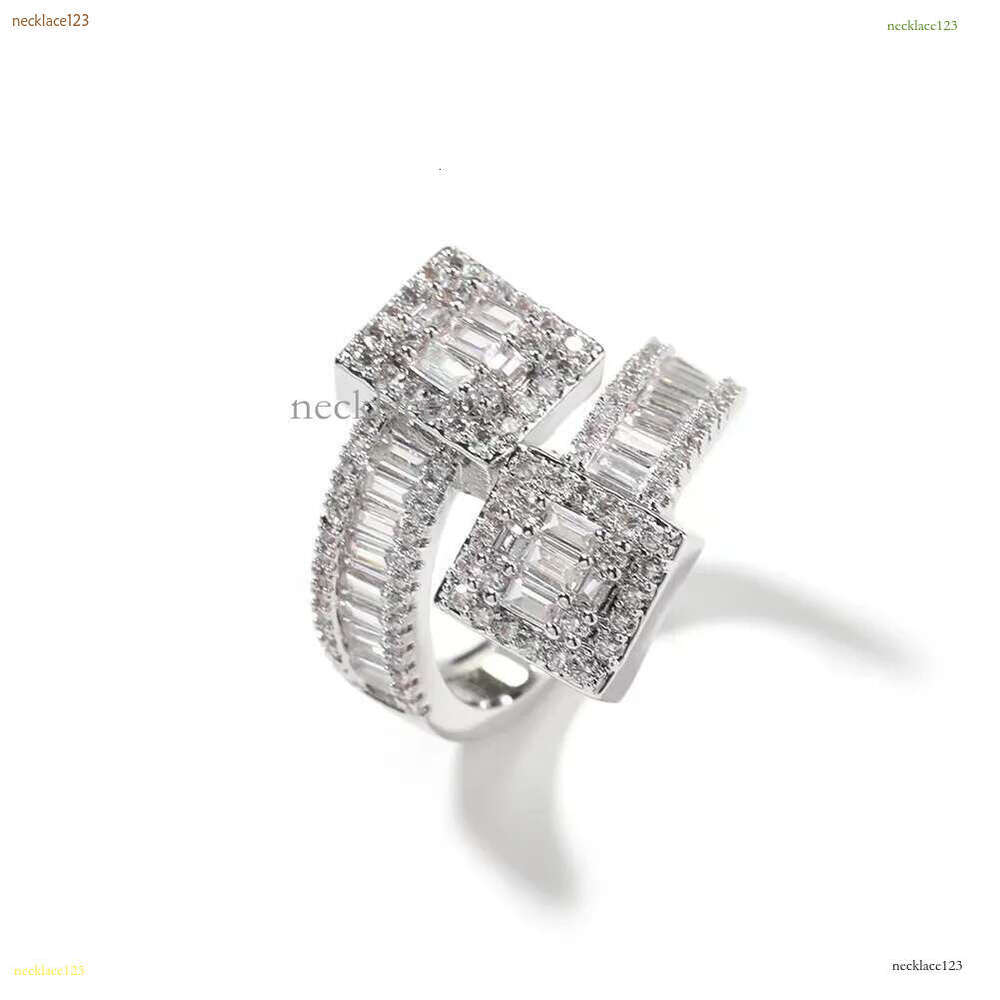 Fine Jewelry Iced Out Hip Hop Cuban k Ring Gold Plated Sterg Sier VVS Moissanite Dia