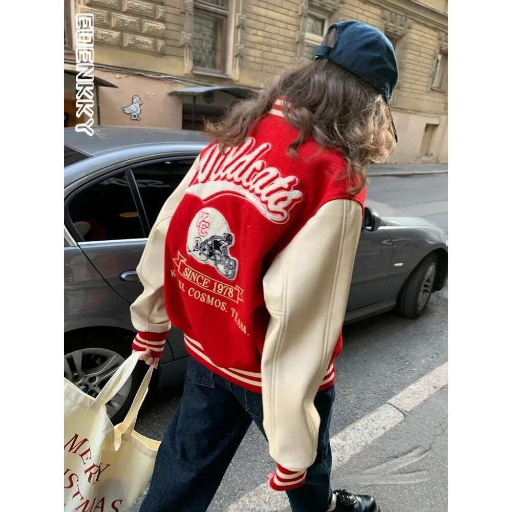 Designer Clothes Hip Hop Varsity Bomber Jacket Women Spring Baseball Jackets Streetwear Cropped Coat Casual High Quality Patchwork Outwear New