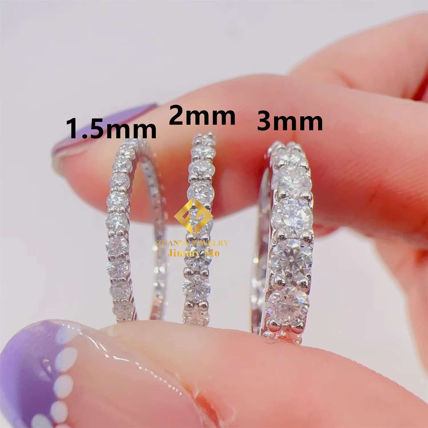 Wholesale Price 925 Sterling Silver Eternity Band Ring Iced Out VVS Moissanite or CZ Hip Hop Women Men Gold Ring