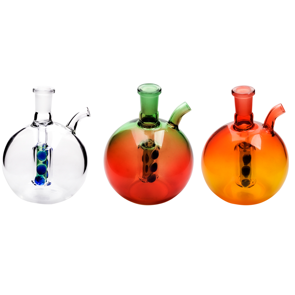 Portable 10mm Mini Globe Water Pipe Glass Bubbler Bong Oil Burner Bowl Whip Hose smoking Kit