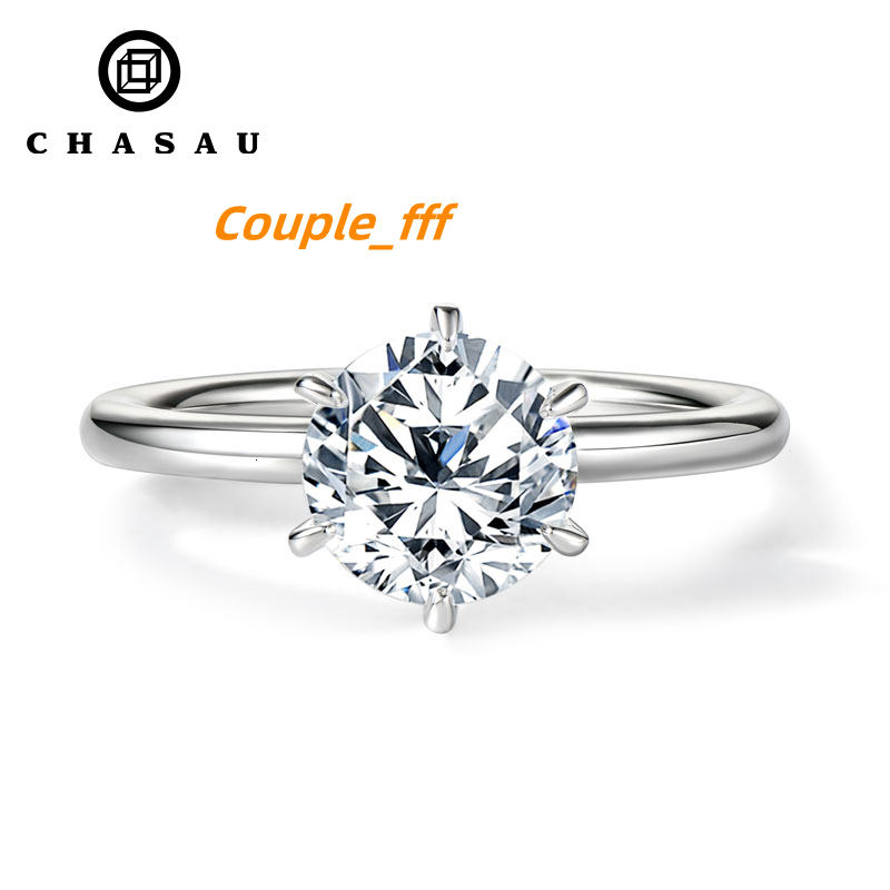 Fashion Jewelry Rings 925 Sterling Silver Moissanite Ring Engagement Wedding Diamond 2ct Solitaire Moissanite Rings