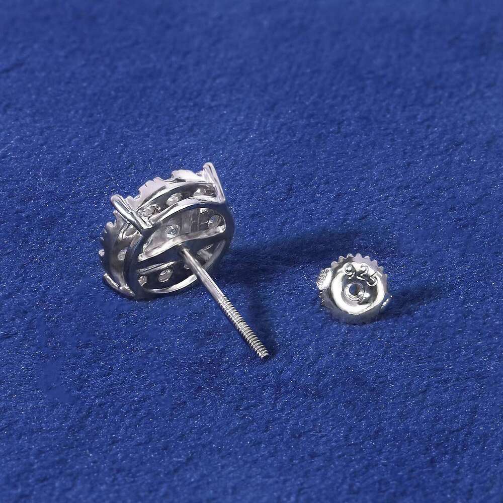 High Quality Jewelry Flower Cluster Shape Sterling Silver GRA Certified Silicon Stone Earrings