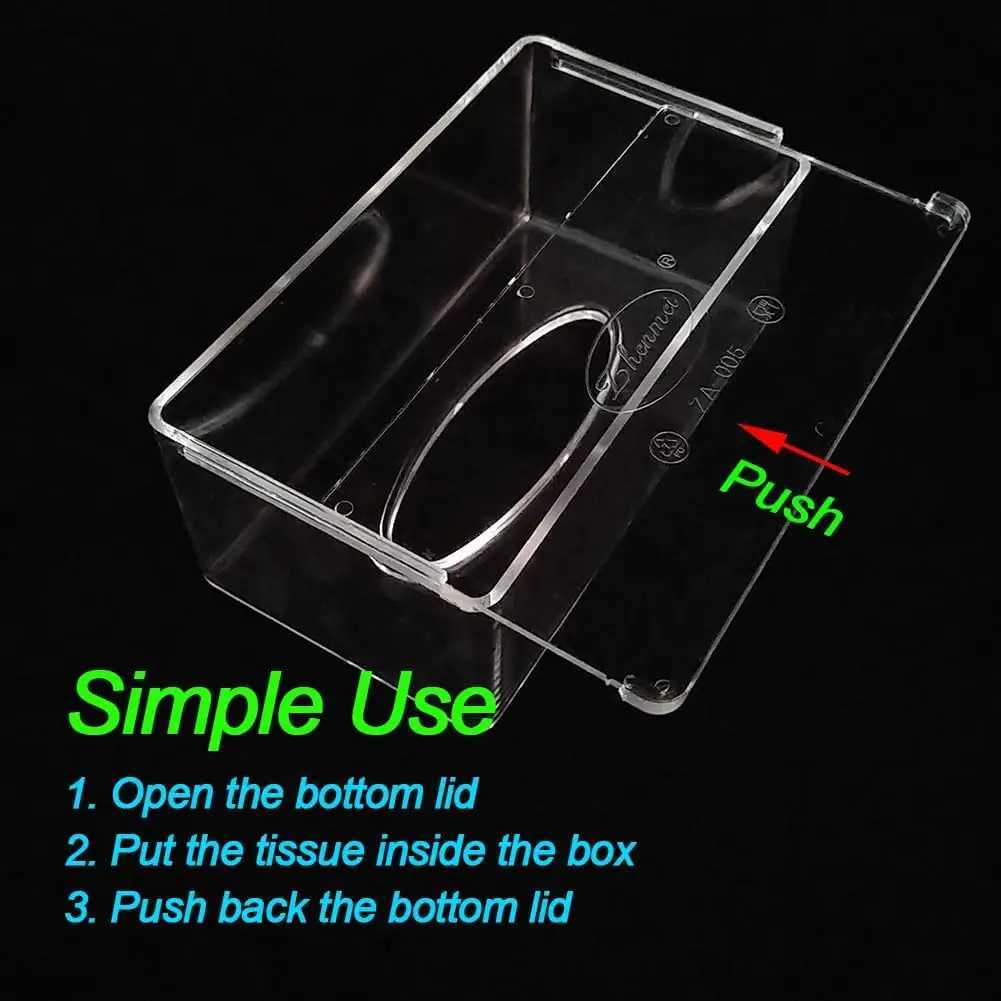 Square Clear Acrylic Tissue Box Box Covers RectangularTable Clear Dryer Sheet Dispenser for Bathroom Kitchen and CarsM251124