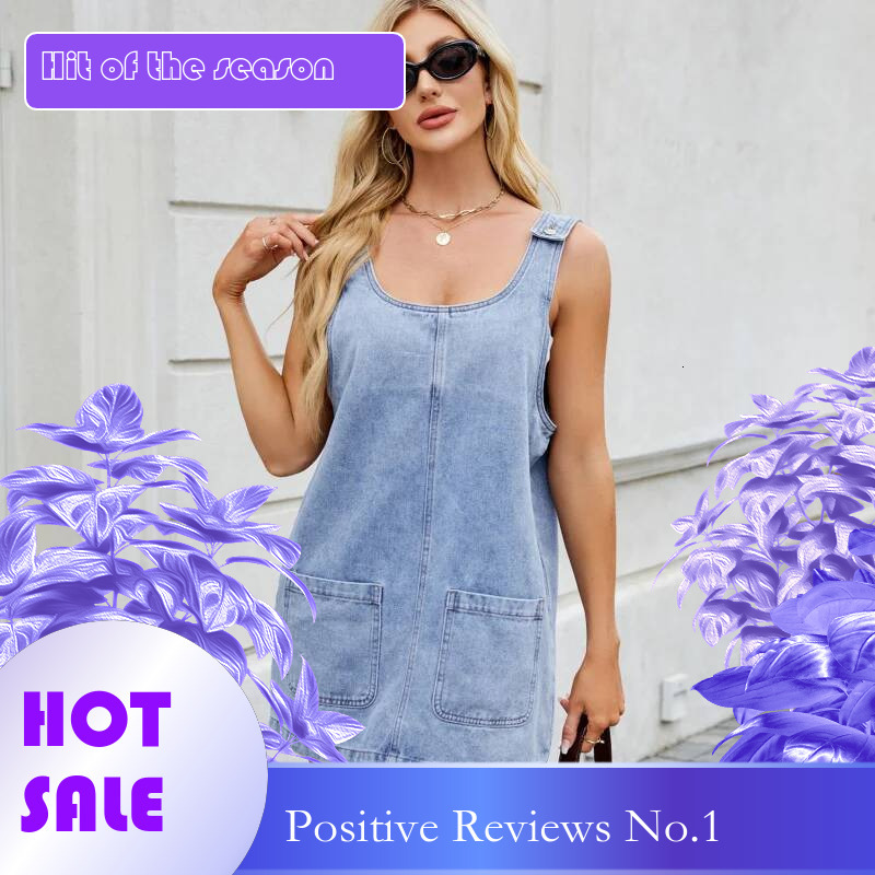 Dongdumaoyi Women S Spring Summer New Washed Denim Strap Midi Sexy Dress C