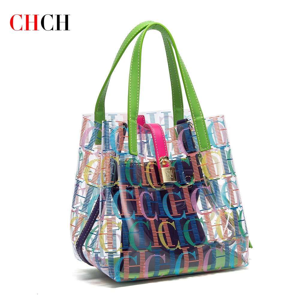 CHCH Women's Tote New PVC Transparent Leisure Beach Bag Waterproof