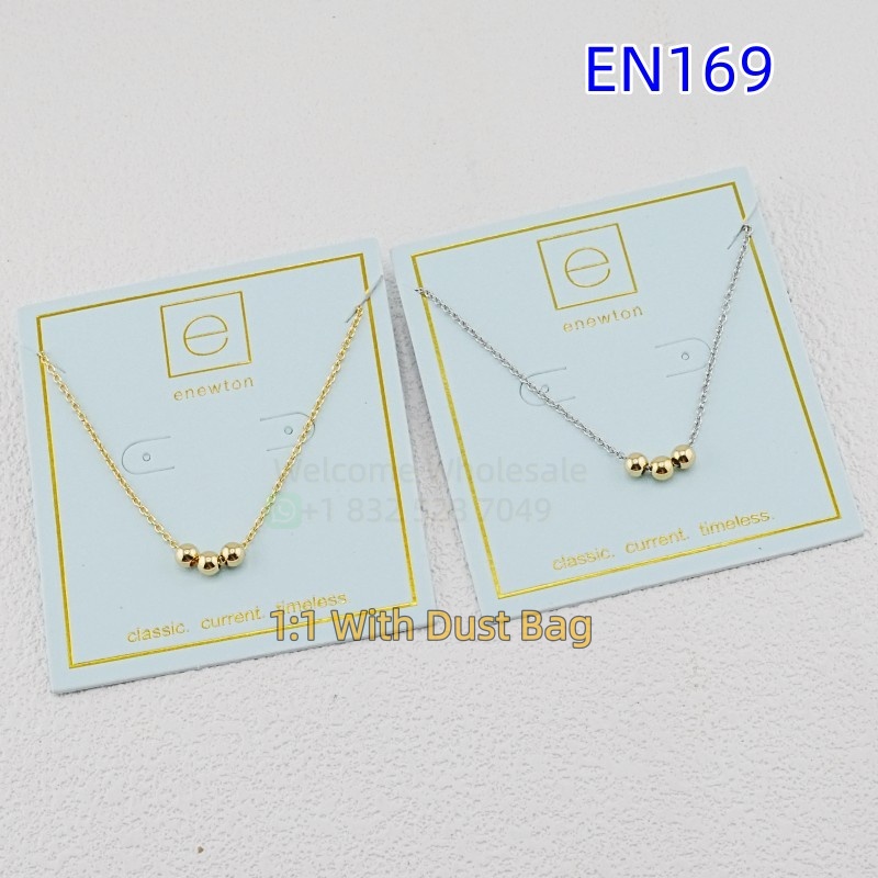 1:1 E-Newton Brand Gold Ball Necklaces Brand Jewelry Gold Chain Designer Jewelry Christmas Gift EN169