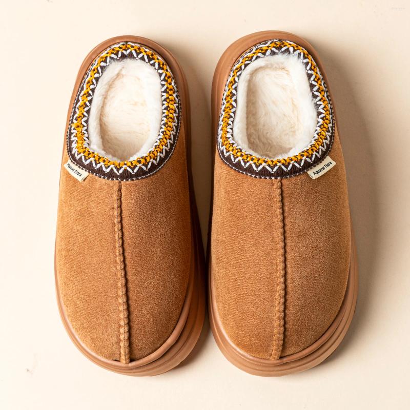 Slippers Fashion Winter Soft Sole Women's Slipper Boots Fuzzy Outdoor Casual Simple Anti-slip Indoor Warm Comfort Men Plush Home Shoes